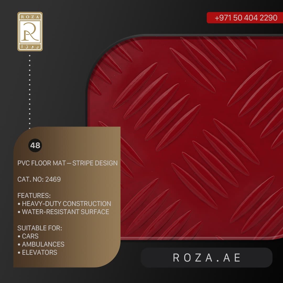 PVC Floor Mat — Stripe Design — Red (48)